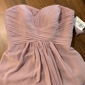 NEW David's Bridal Long Strapless Chiffon Dress